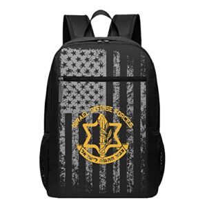 idf israeli defense force logo backpack, school, travel, sport, work, bookbag laptop backpack 17inch american flag