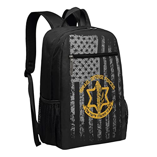 Idf Israeli Defense Force Logo Backpack, School, Travel, Sport, Work, Bookbag Laptop Backpack 17inch American Flag