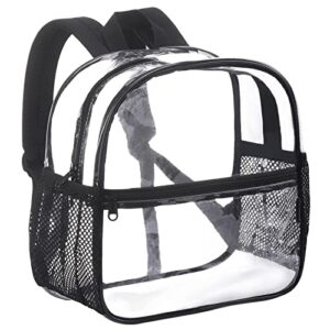 clear backpack stadium approved, 12x12x6 water proof transparent backpack for work & sport even (black)