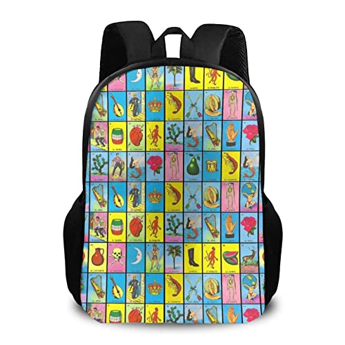 AMRANDOM Lightweight Polyester Rucksacks Mexican Tarot Art Camping Outdoor Backpack - Large Capacity Anti-Theft Multipurpose Carry On Bag for Women Men KidsChildren