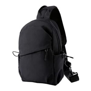 qunnse pieces sling bag for men women shoulder backpack small cross body chest sling backpack travel hiking chest bag (black)