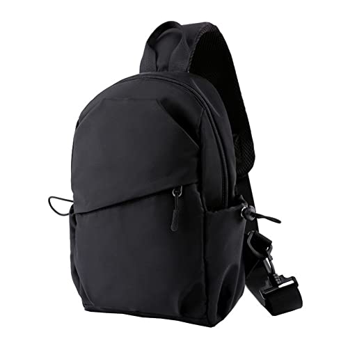 QUNNSE Pieces Sling Bag for Men Women Shoulder Backpack Small Cross Body Chest Sling Backpack Travel Hiking Chest Bag (Black)