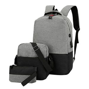 laptop backpack for men couple backpack three piece color travel bag computer business bag shoulder mens backpacks(black,one size)