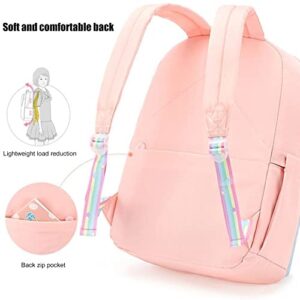 JQWYGB Cute Backpacks for Teen Girls - Rainbow Backpack Kawaii Backpack with Cute Pendant, Preppy Princess Backpack Bookbag