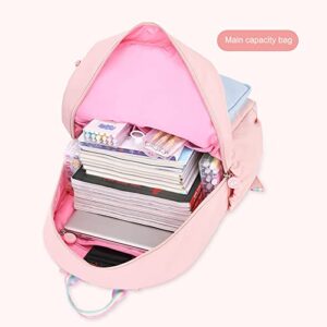 JQWYGB Cute Backpacks for Teen Girls - Rainbow Backpack Kawaii Backpack with Cute Pendant, Preppy Princess Backpack Bookbag