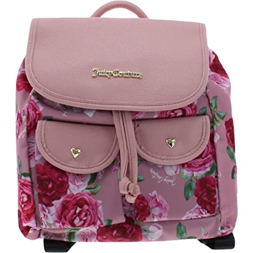 Juicy Couture Womens Love Club Floral Print Durable Backpack Pink Large