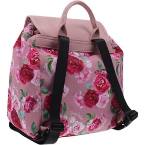 Juicy Couture Womens Love Club Floral Print Durable Backpack Pink Large