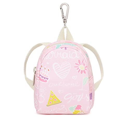 MIRLEWAIY Little Kids Backpack Preschool Cute Kindergarten School Bag for Boys and Girls with Coin Pouch, Hamburger, Pink