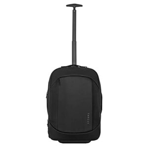 targus 15.6″ mobile tech traveler ecosmart rolling backpack, made from recycled bottles, tsa friendly, 35-40l cap (tbr040gl)