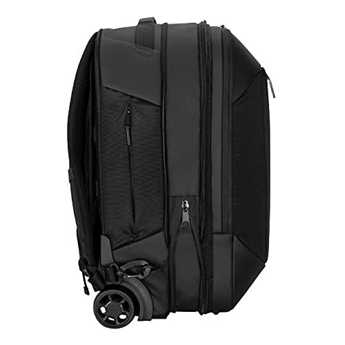 Targus 15.6" Mobile Tech Traveler EcoSmart Rolling Backpack, Made from Recycled Bottles, TSA Friendly, 35-40L Cap (TBR040GL)