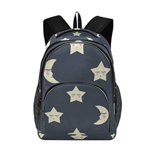 alaza sleeping night stars and moon travel laptop backpack durable college school backpack for boys girls