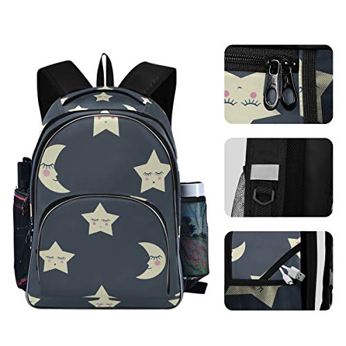 ALAZA Sleeping Night Stars and Moon Travel Laptop Backpack Durable College School Backpack for Boys Girls
