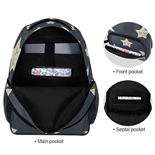 ALAZA Sleeping Night Stars and Moon Travel Laptop Backpack Durable College School Backpack for Boys Girls