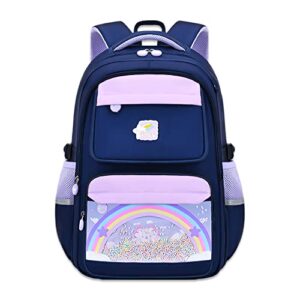 aeafvot cute backpack travel backpacks bookbag for boys girls fashion students school bag durable water resistant rainbow backpack navy large