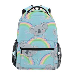 koala school backpack rainbow bookbag for boys girls teens casual travel bag computer laptop daypack