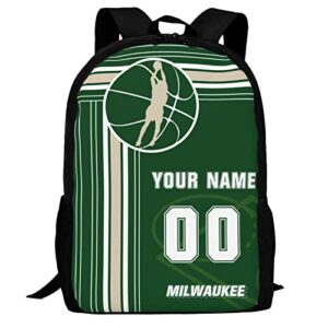 milwaukee custom basketball style backpack with personalized name number teens girls boys school bag computer backpacks 17 inch large capacity.