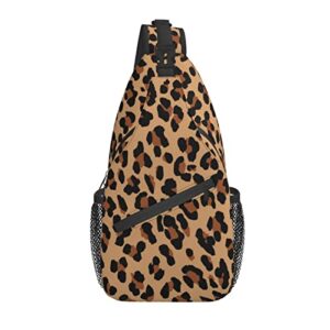 cool cheetah leopard print sling bag casual backpack lightweight shoulder bag chest crossbody daypack for women men outdoor travel hiking