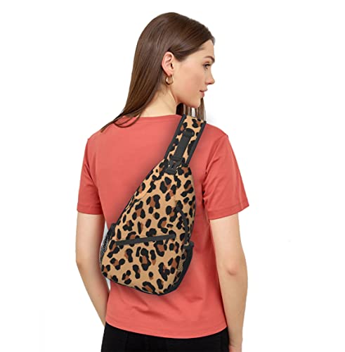 Cool Cheetah Leopard Print Sling Bag Casual Backpack Lightweight Shoulder Bag Chest Crossbody Daypack For Women Men Outdoor Travel Hiking