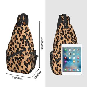 Cool Cheetah Leopard Print Sling Bag Casual Backpack Lightweight Shoulder Bag Chest Crossbody Daypack For Women Men Outdoor Travel Hiking