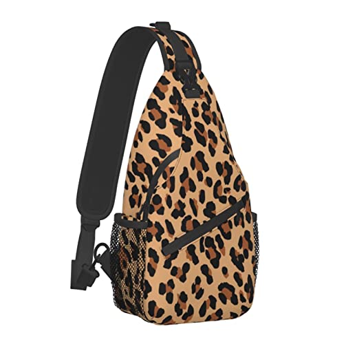 Cool Cheetah Leopard Print Sling Bag Casual Backpack Lightweight Shoulder Bag Chest Crossbody Daypack For Women Men Outdoor Travel Hiking