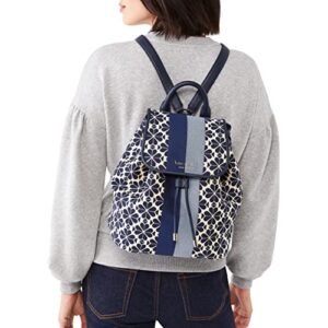 Kate Spade New York Spade Flower Jacquard Stripe Synch Medium Flap Backpack Blue Multicolor One Size