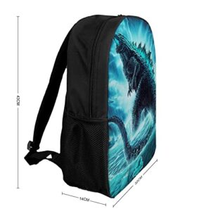 17 Inch Backpacks Monster Dinosaur Godzilla Backpack Travel Prints Casual Lightweight Bookbag Daypack Cartoon Monsters Fan Gifts Sports Bag Style2