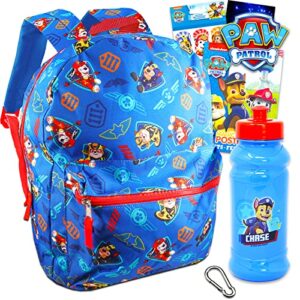 paw patrol backpack for toddlers, kids – paw patrol school supplies bundle with 16” paw patrol school bag plus stickers, water bottle, paint poster, and more (paw patrol travel bag)