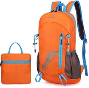 hiking daypack foldable backpack for travel lightweight camping day pack, vacation shoulder bag, daypacks casual bag (orange)