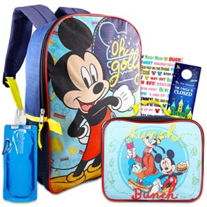 disney bundle mickey mouse backpack and lunch box set – mickey mouse backpack for boys 8-12 bundle with mickey mouse lunch bag for kids, mickey school supplies disney school backpack 0