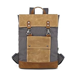 the same direction hillside backpack leather and canvas (grey)