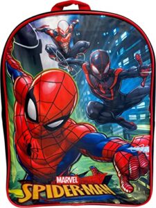 ruz spiderman 15″ school bag backpack (black-red)