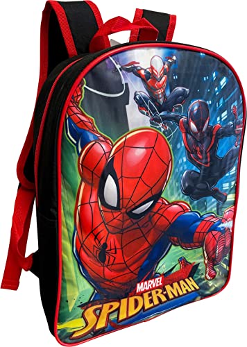 Ruz Spiderman 15" School Bag Backpack (Black-Red)