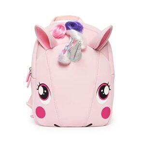 cute unicorn backpack for toddler girls with colorful braid to diy, anti-lost leash suitable for 1-6 years kids-supercute