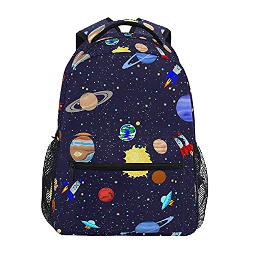 ALAZA Kids Space Planet School Backpack for Boys Teens Bookbag Travel Daypack Bag 16 inch