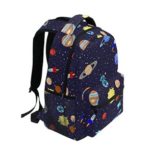 ALAZA Kids Space Planet School Backpack for Boys Teens Bookbag Travel Daypack Bag 16 inch