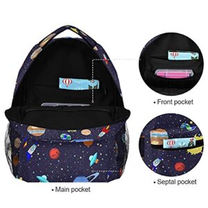 ALAZA Kids Space Planet School Backpack for Boys Teens Bookbag Travel Daypack Bag 16 inch