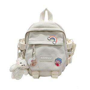 meetmugum kawaii small backpacks lightweight travel bag casual daypack cute backpack with doll pendant for girl women