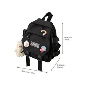 Meetmugum Kawaii Small Backpacks Lightweight Travel Bag Casual Daypack Cute Backpack With doll pendant for Girl Women