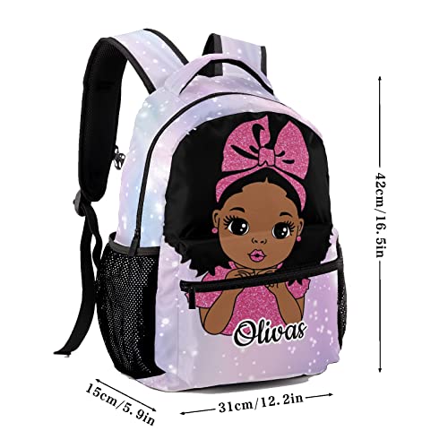 BEYODD Custom Kids Backpack, Personalized Student School Bags for Boys & Girls, Bookbags for Travel Shiny Lights Girl