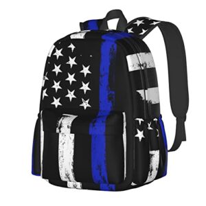 unisex backpack multipurpose rucksack anti theft backpacks with padded straps big capacity backpack american thin blue line flag police love heart black fashion backpack