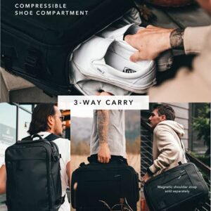 Here & Now Supply Travel Laptop Backpack for Men & Women | Casual Large Water Resistant Anti-Theft Hiking Backpack suited for Outdoors and Indoor use with Duffle Bag Strap | Black (Onyx)