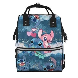 gearbest cartoon cute stitch diaper bag backpack for mom baby bags waterproof large capacity multi-function unisex, one size