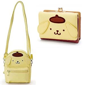 backpack fashion cartoon character wallet womens leather tri-fold wallet (yellow)