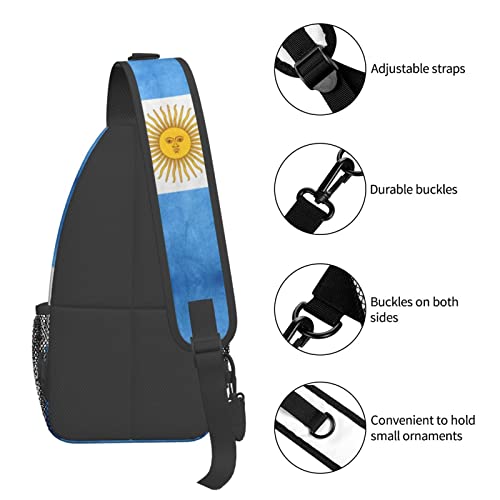 Argentina Sling Bag Argentine Flag Crossbody Chest Daypack Casual Backpack Argentine Shoulder Bag