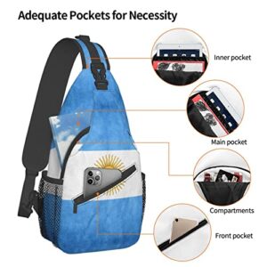 Argentina Sling Bag Argentine Flag Crossbody Chest Daypack Casual Backpack Argentine Shoulder Bag