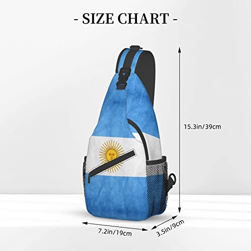 Argentina Sling Bag Argentine Flag Crossbody Chest Daypack Casual Backpack Argentine Shoulder Bag