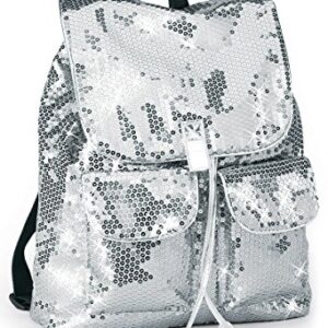 Urban Groove Sequin Dance Bag Cheer Gymnastics Pageant Travel Backpack Silver ONE SIZE