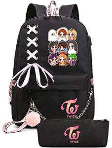 loveangeler twice kawaii backpack colleage bookbag school bag casual daypack twice merchandise mochila for girls