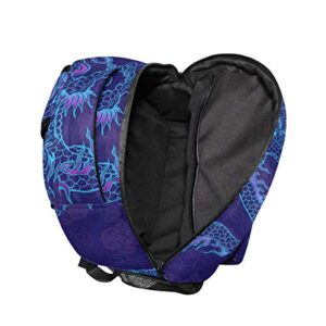 Blueangle Purple Chinese Dragon Printing Computer Backpack - Lightweight School Bag