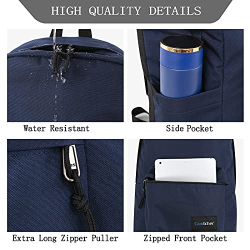 Casual Backpack Lightweight School Bookbag, Travel & Workbook bag for Men Women Student (Blue)